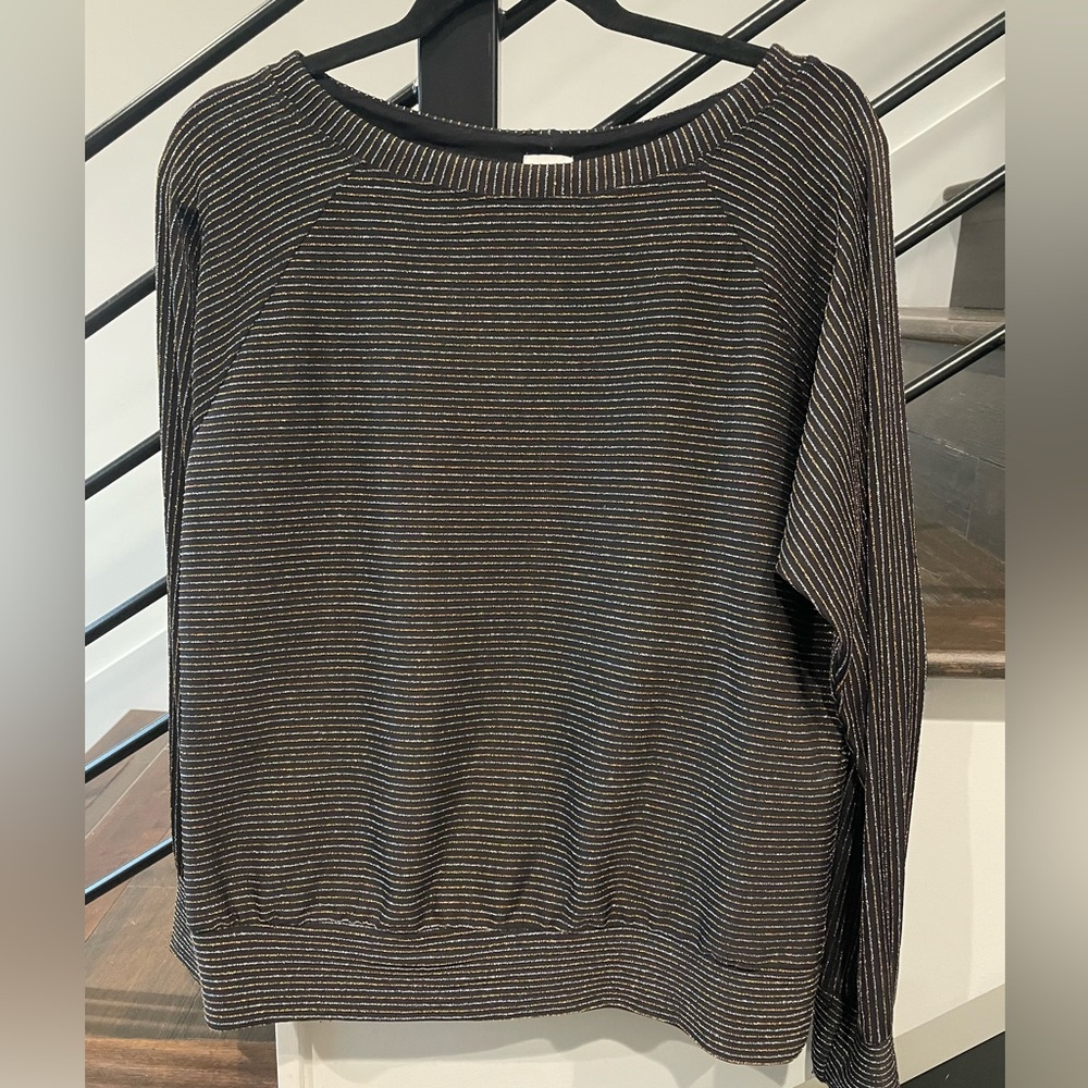 Black top with silver and gold stripes